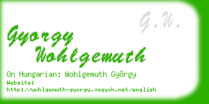 gyorgy wohlgemuth business card